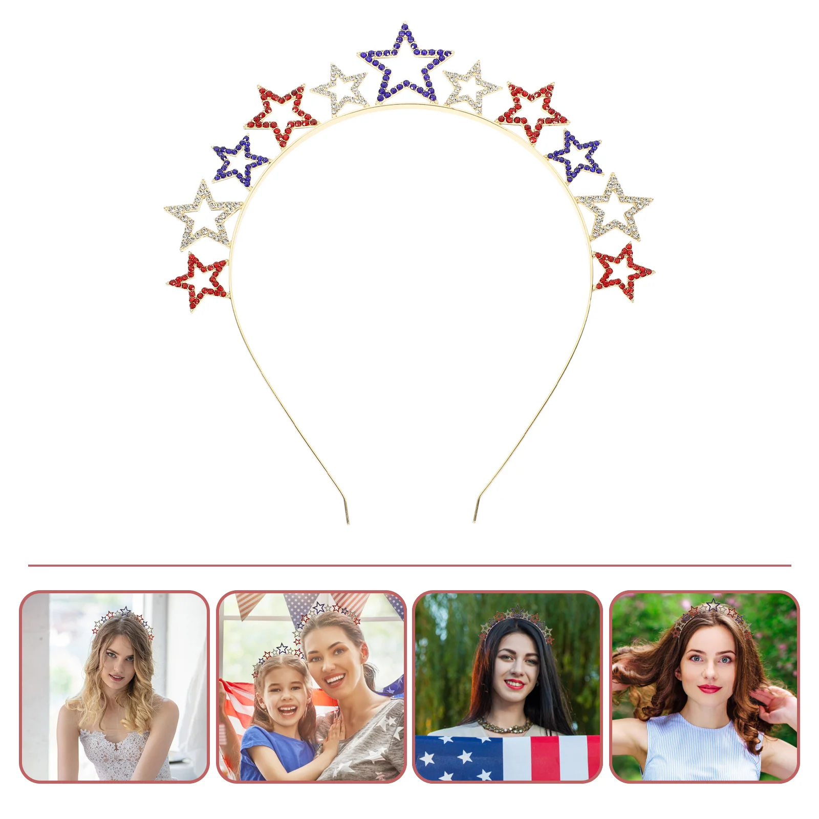 

4th of July Head Boppers Independence Day Headband Hairband Prop Aldult Miss Usa Flag