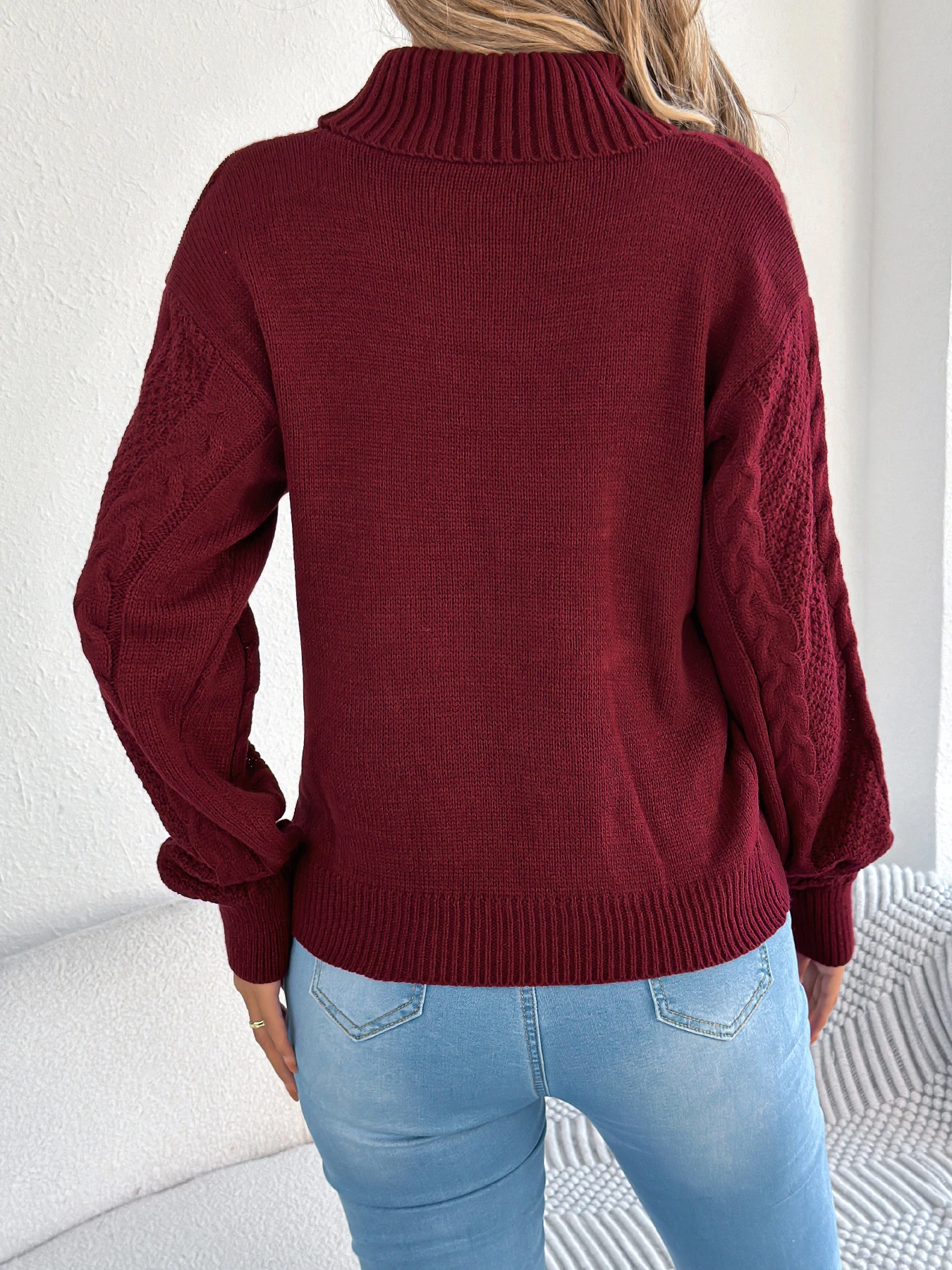 Women Autumn Winter Turtleneck Knitted Sweater