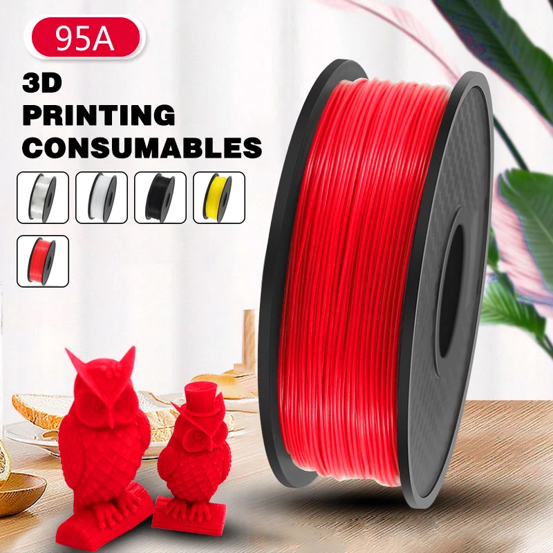 1.75mm 1kg 95A Multicolor TPU 3D Filament Printer Material High Quality Diy Printing Wire Consumables pet cf carbon fiber reinforced creep and high temperature resistant industrial 3d printing consumables