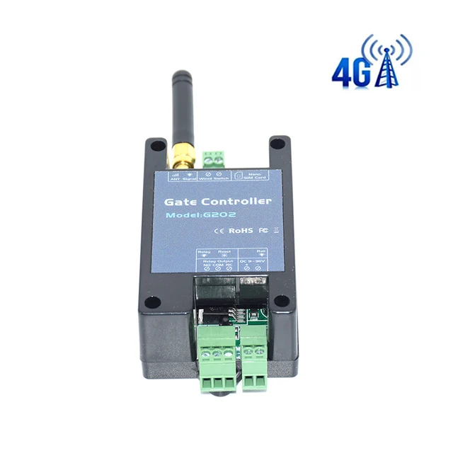 GSM 4G SMS Call Remote Control Gate Opener G202 Single Relay ON/OFF Switch For Sliding Swing Garage Gate Opener 2