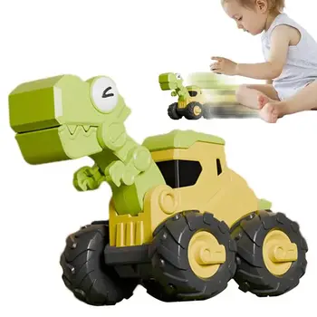 Transport Carrier Dinosaur Toys Dinosaur Car For kids,Push and Go Friction Dinosaur Truck with Foldable Sliding Dino Car 1