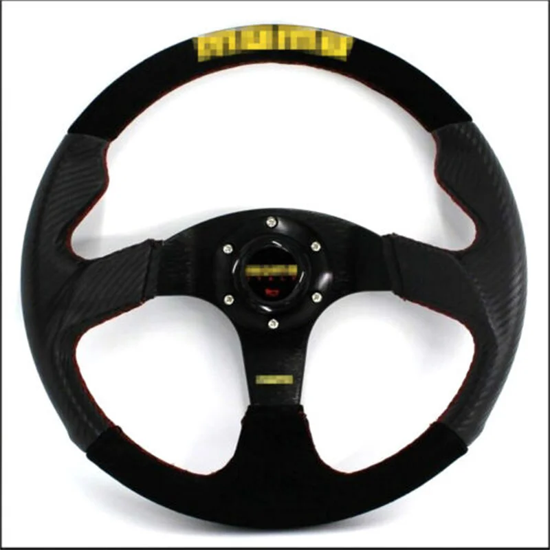 

Car Steering Wheel 14 Inch Carbon Fiber Pvc Suede Leather 350 Mm Racing Steering