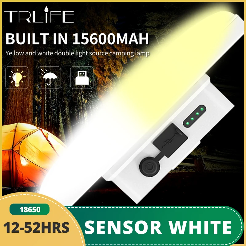 

15800MAH Tent Camping Lights Portable Powerful Lamp Dual Light Source Solar Camp Powerbank Lantern USB Rechargeable Bulb Lightin