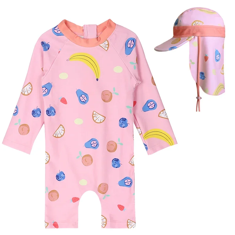 Baby Boys Swimsuit Long Sleeves One Piece Swimwear for Kids Toddler Cartoon UPF50+ Rash Guards Infant Bathing Suit Korea Sets