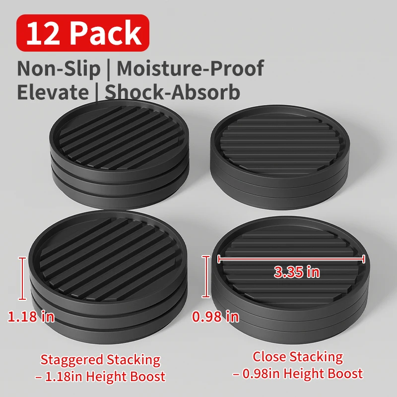Versatile Black Furniture Leg Pads - Stackable, Cuttable, Anti-Slip, Wear-Resistant, Silent & Slide-Proof Protectors