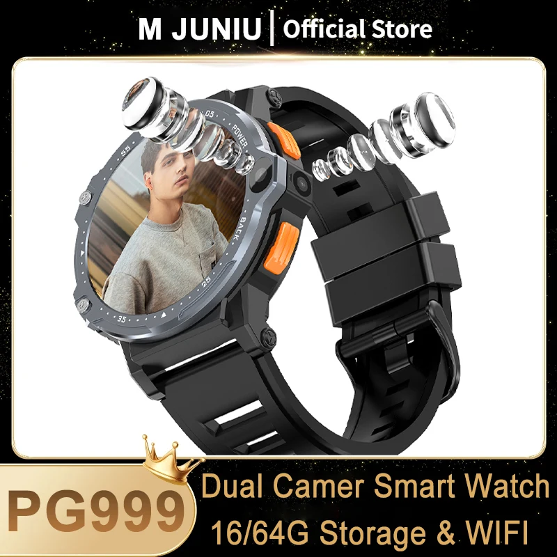 

PG999 Smart Watch 1.54inch HD Screen Dual Camera Wifi Bluetooth Call 800mAh Battery IP67 GPS Heart Rate Sport Android Smartwatch