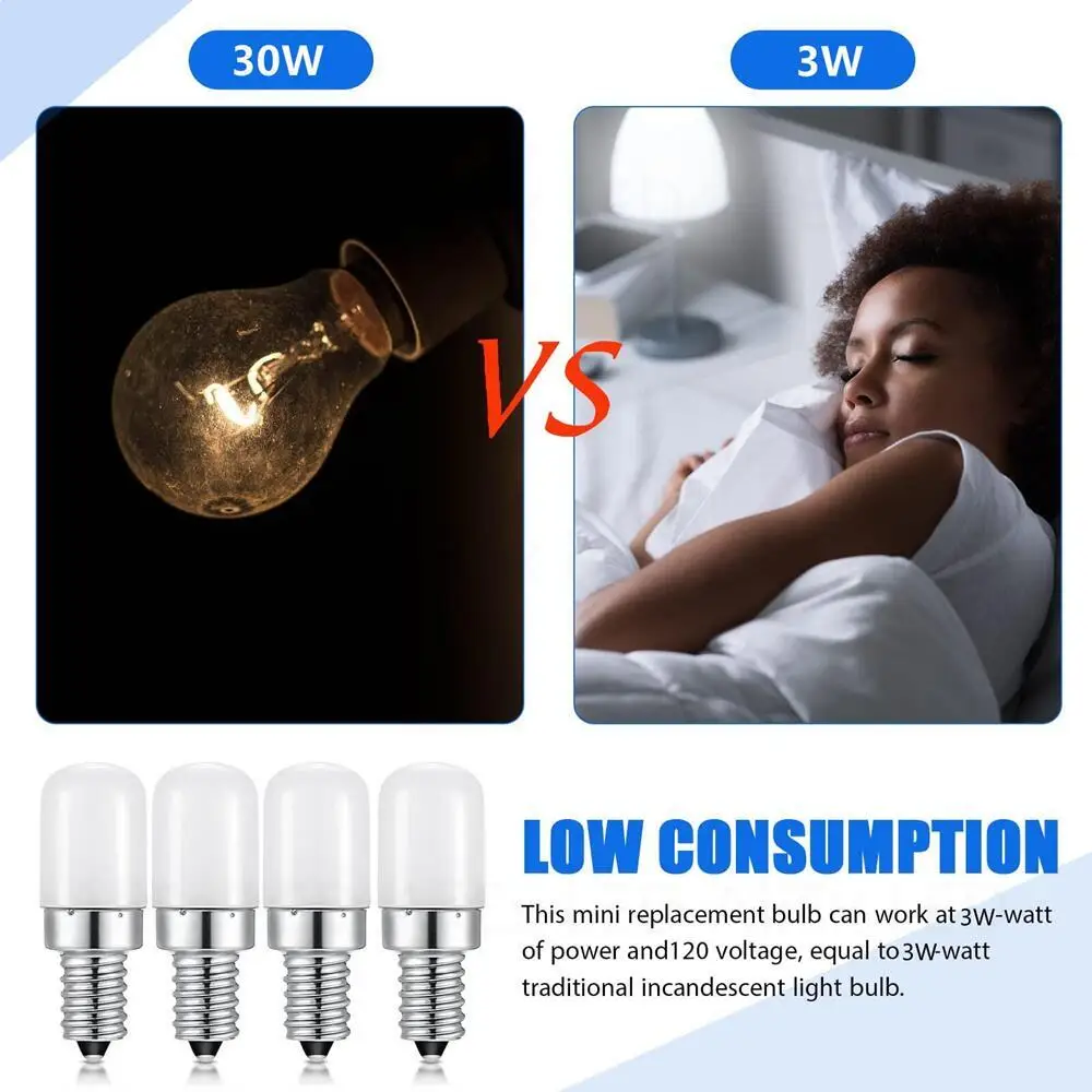 8pcs/lot 3W E14 E12 LED Fridge Light Bulb Refrigerator Corn bulb