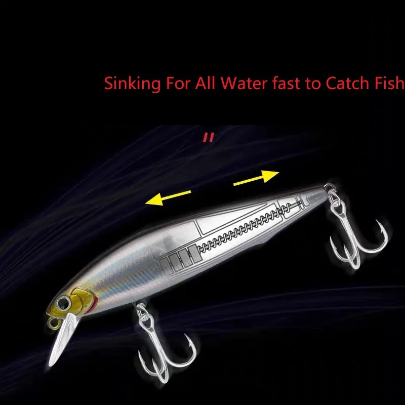 Sinking Minnow Fishing Lures, Crank Wobbler, Slow Bass Fish with Strenthen Hook, New, 10g, 14g, 1Pc