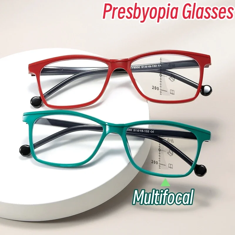 

2023 Anti Blue Light Multifocal Reading Glasses New Progressive Spring Leg Presbyopia Eyewear Eyeglasses for Far and Near