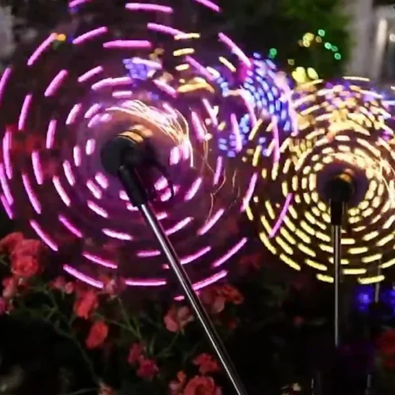 Garden Solar Windmill Light Solar Windmill Colourful Lawn Lamp Outdoor Garden Waterproof LED Light Decoration