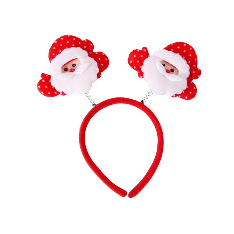 Christmas Headbands Cute Christmas Hair Hoop Santa Claus Hair Band Reindeer Snowman Head Hat Toppers Funny Holiday Party