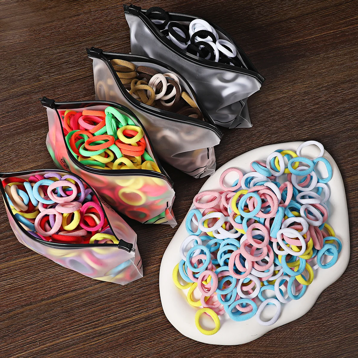 

100pcs Kids Small Hair Tie Elastic Hair Bands Girl Candy Color Korean Headwear Children Hair Rope Hair Accessories Ornaments