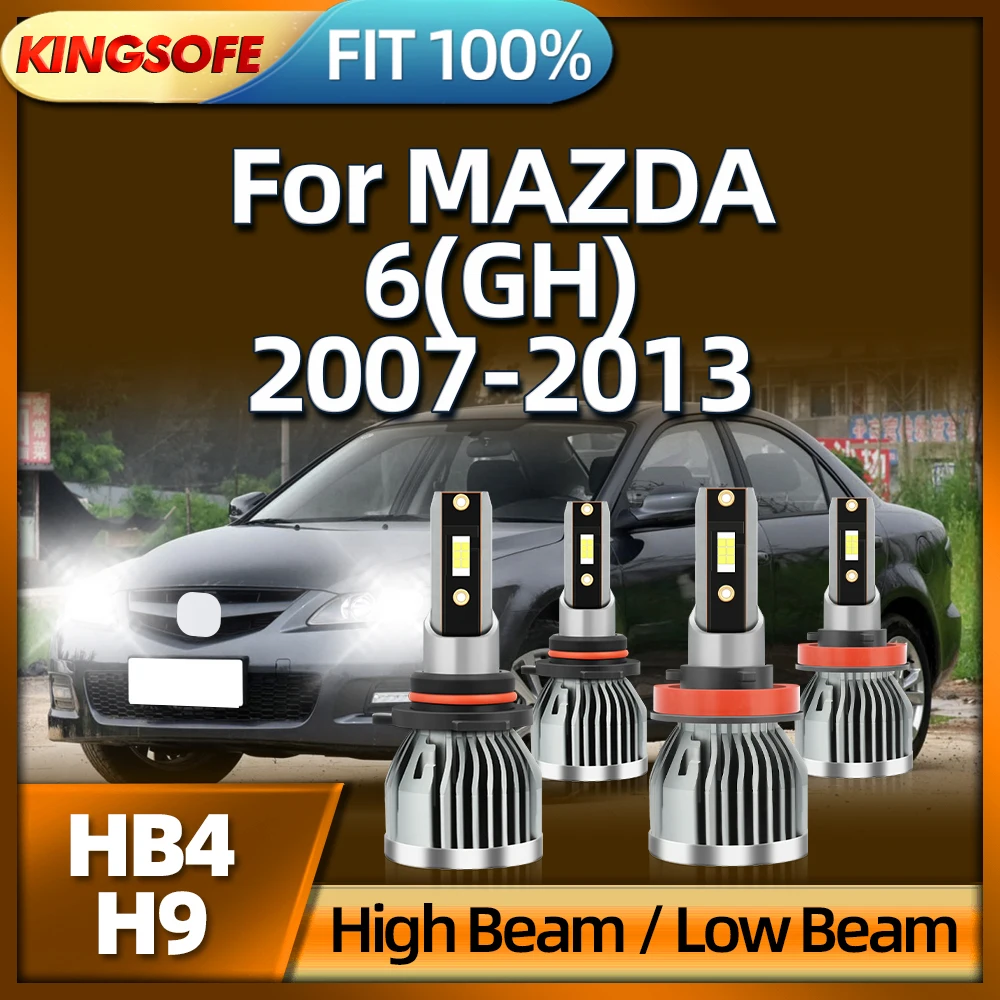 Roadsun LED HB4 H9 Bulbs 30000Lm Car Lights For MAZDA 6 GH 2007-2013