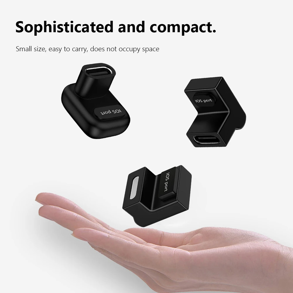 Type-C Female PD20W To 8 Pin Adapter U Shape 8 Pin Angle Adapter 180 Degree Angled 8 Pin Male To USB C Female Adapter for iPhone