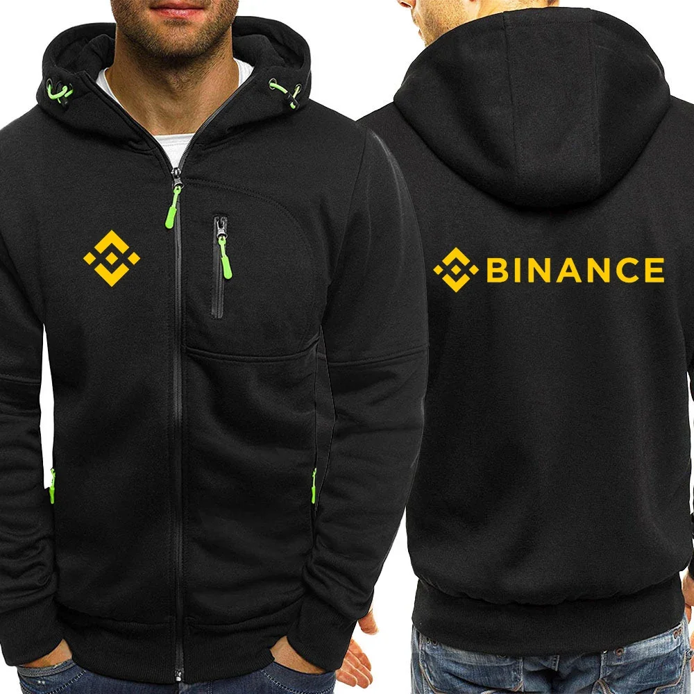 

Binance Crypto 2024 Men's New Hight Quality Long Sleeves Sweatshirts Slim Fit Jacket Coat Hoodie Pullover Zip Casual Hooded Top