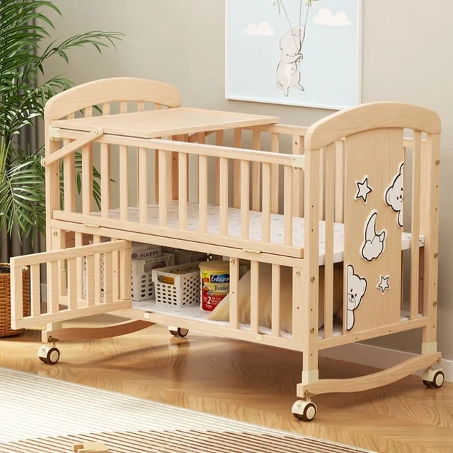 Wooden Baby Rocking Bed 1
