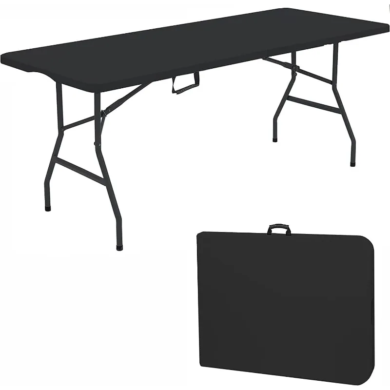 

Portable Folding Table, Easy to Use with Lock Function, Fold-in-Half Utility Table with Collapsible Legs, Adjustable Table