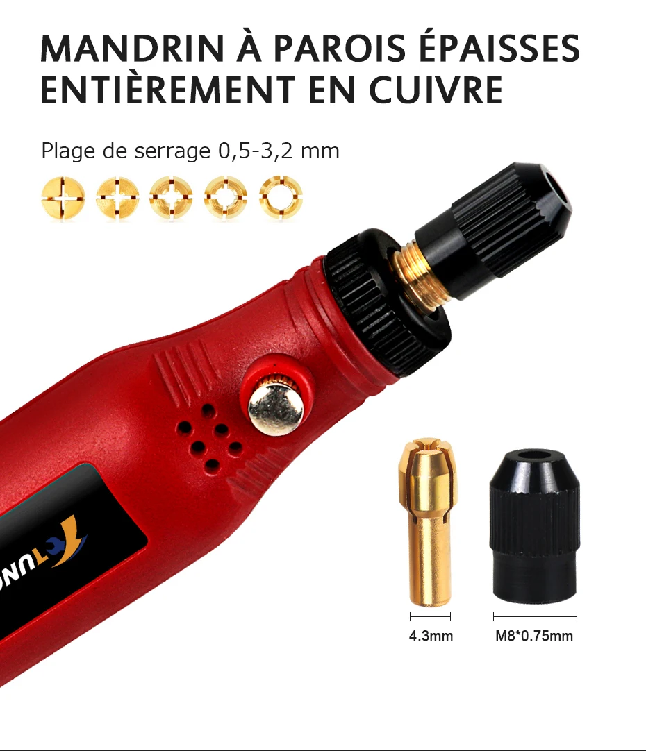Mini Perceuse électrique Multifonction USB 10W, Outil Rotatif 3 Vitesses Avec 25 Accessoires Pour Polissage Gravure Percage Poncage 96394984