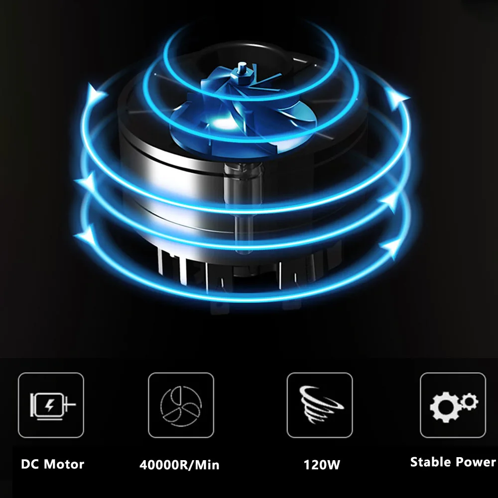 12V 120W Car Mini Vacuum Cleaner 6000 Pa Strong Suction Power Portable Handheld Auto Home Dual Vacuum Cleaner with Storage Bag