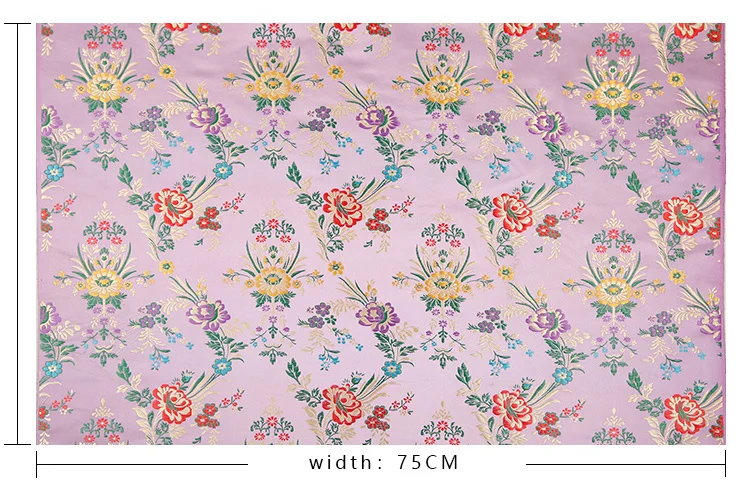 brocade jacquard flower-pattern damask fabrics for silk satin dress sewing cheongsam and kimono diy designer patchwork material