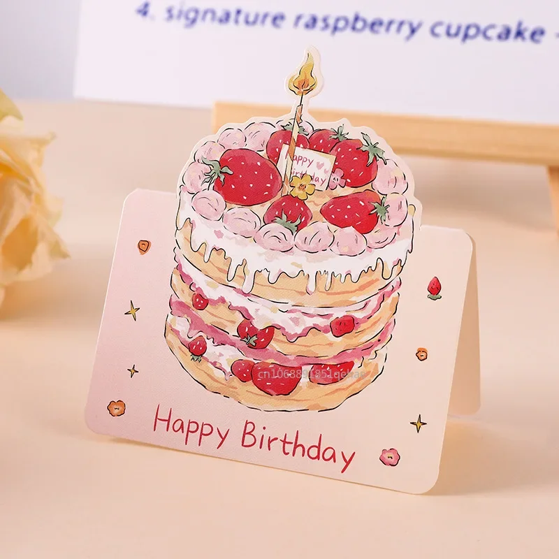 10PCS Happy Birthday Card Birthday Greeting Card Dream Cake Kids Birthday Party Invitations Postcards Xmas Valentines' Day Gift