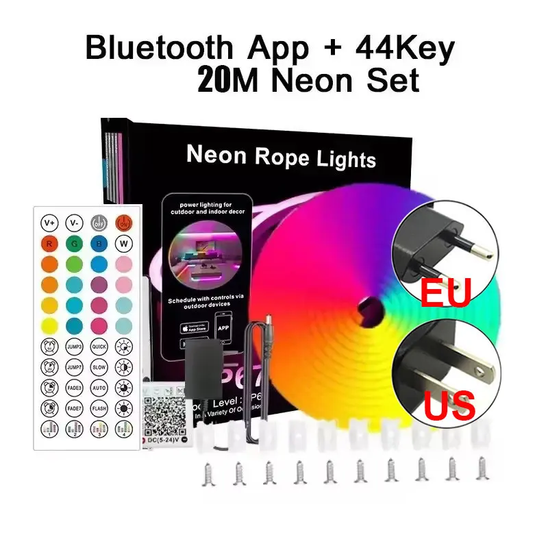 ตัวเลือกสินค้า ไฟนีออน LED RGB 24V ยืดหยุ่น กันน้ำ ควบคุมผ่านแอพ