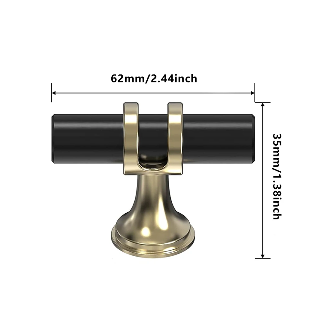 Modern Black Gold Cabinet Handles-Solid Drawer Knobs for Kitchen Furniture with Zinc Alloy Material