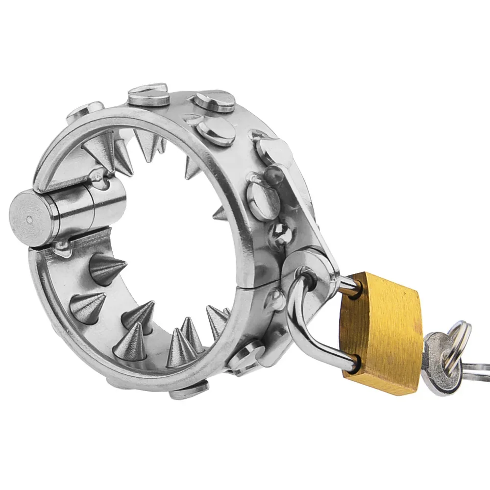 Stainless Steel Spike Penis Rings Lock Bondage Scrotum Dick Chastity Cage Metal Ring Urethral Plug Sex Toy For Men Stimulator penis chastity cage chastity lock sex toy chastity cage accessory