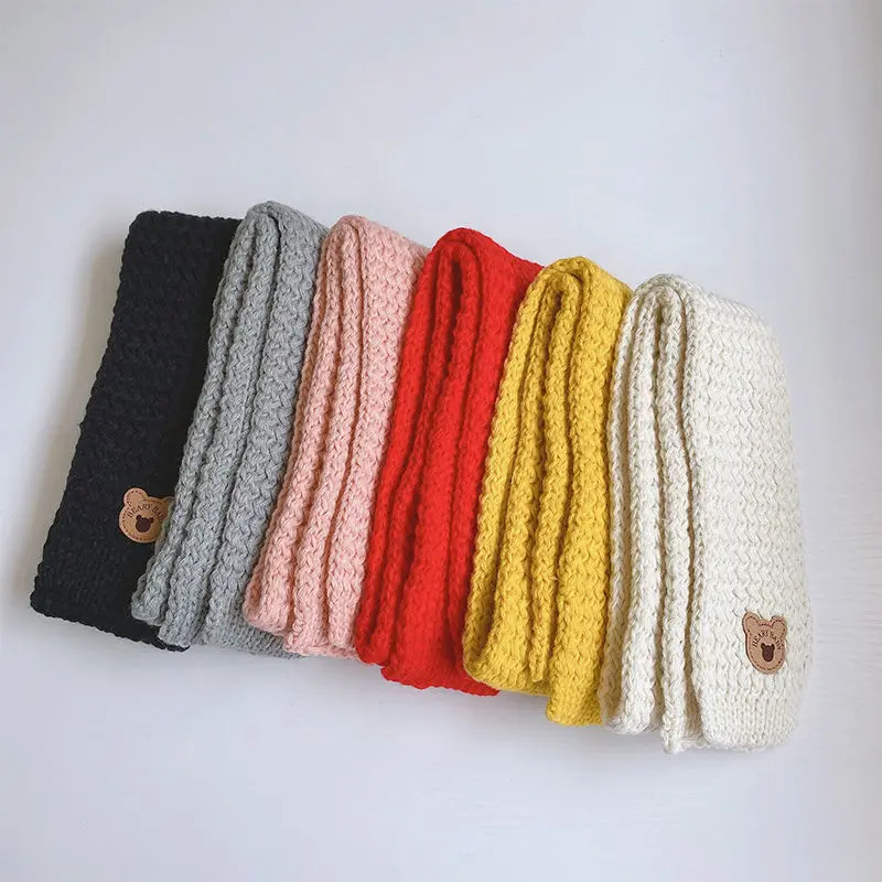 Baby Scarf Korean Cute Bear Knit Neckerchief For 1-10 Years Kids