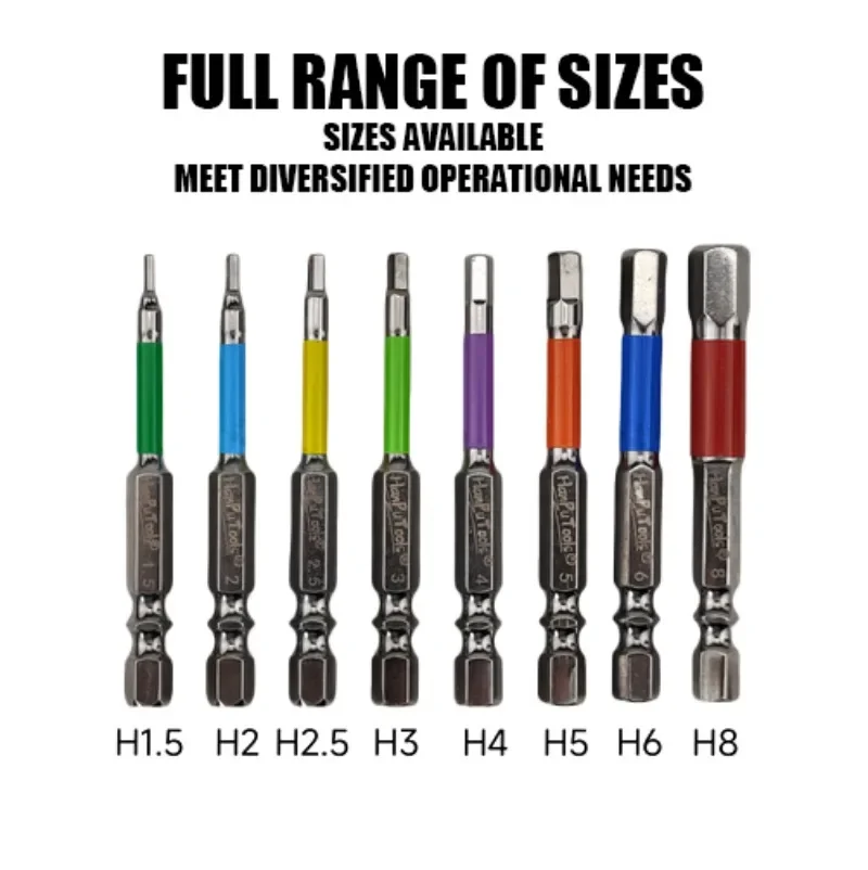 HANPU 다채로운 육각 비트 세트, 자동차 수리 가구 설치, 드라이버 드릴용