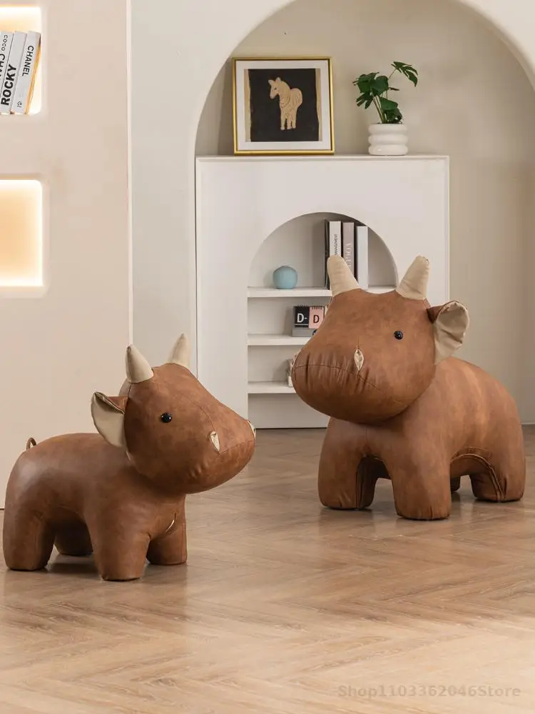 Calf-shaped Animal Shoe-changing Stool Creative Stool For Living Room Cute Children's Seat Cartoon Doll Sitting Low