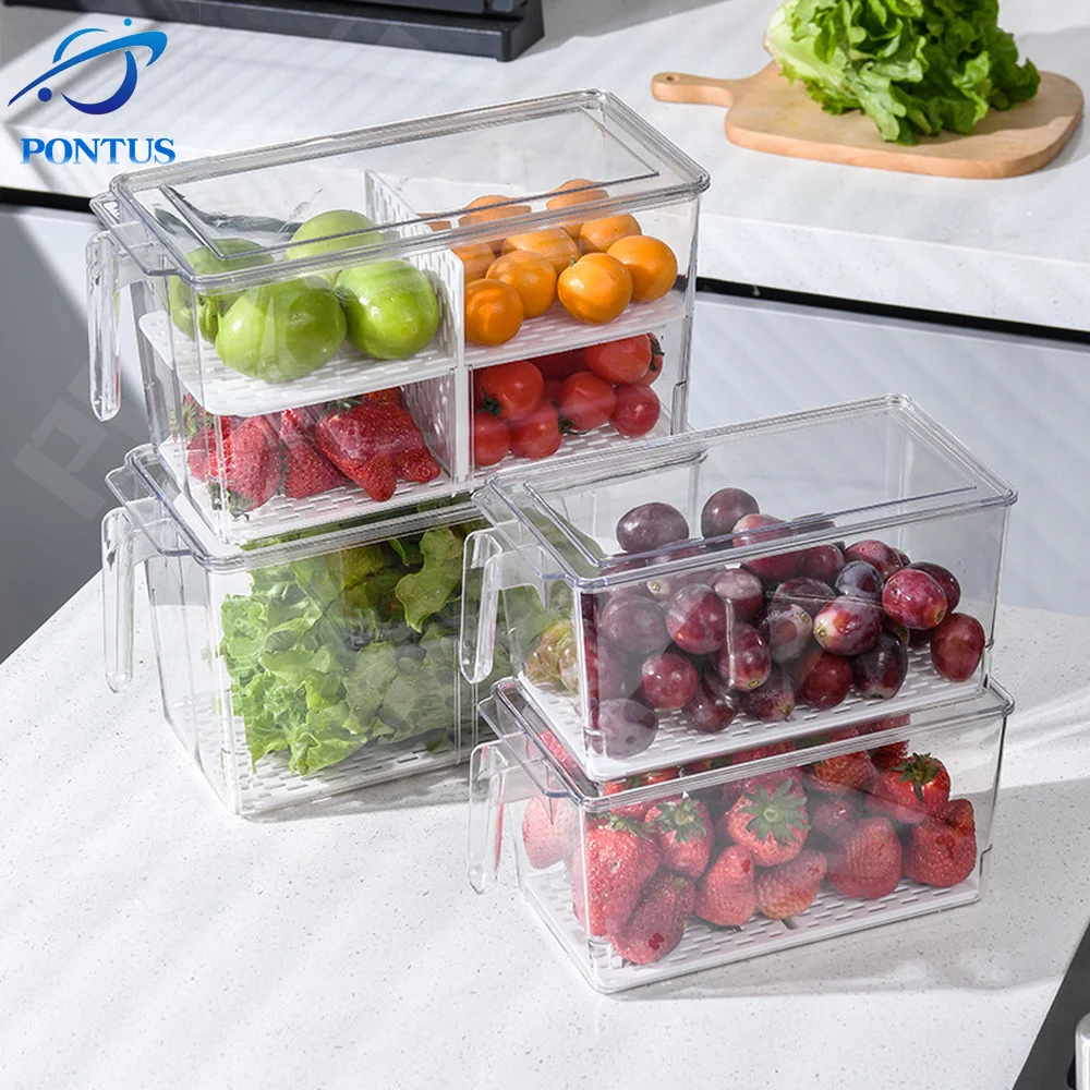 Transparent Kitchen Food Storage Box with Lid Handle, Refrigerator Organizer,  Containers for Grains and Beans, Food Containers - AliExpress