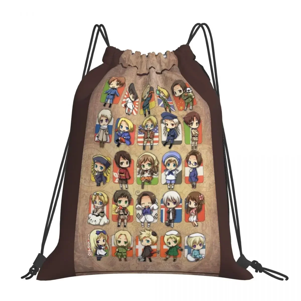 

Hetalia Group Backpacks Fashion Portable Drawstring Bags Drawstring Bundle Pocket Sports Bag Book Bags For Travel Students