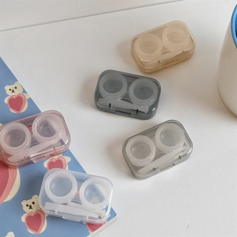 Transparent Color Compact Contact Lens Box Ins  High Aesthetic Contact Lens Box Portable High-end Contact Lens Storage Box