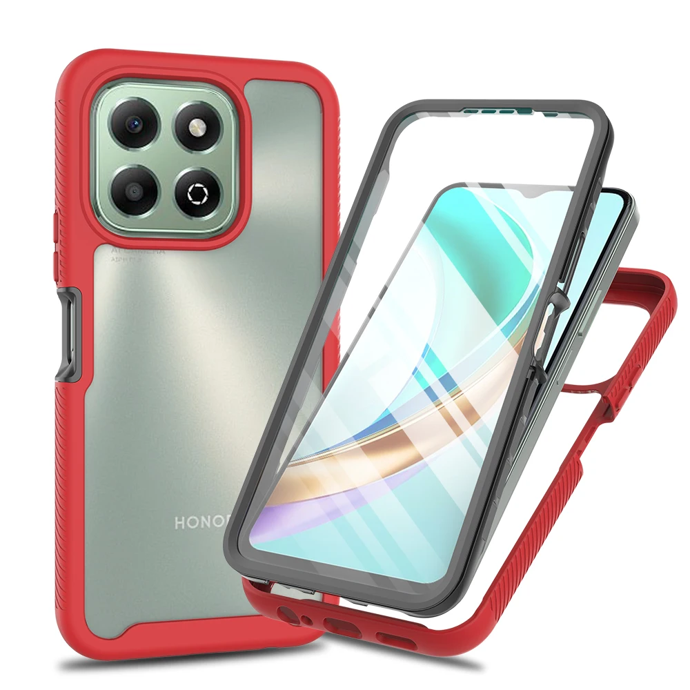 Transparent Shockproof Armor Phone Case Cover with Full Coverage PET Screen Protector