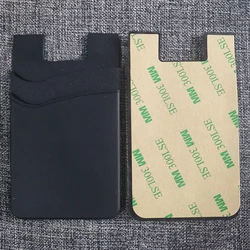 Silicone Double - Layer Phone Card Holder - Fashionable Ultra - Thin Wallet Sticker (B - Black - 2PCS)