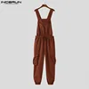 INCERUN 2024 American Style Bodysuits Summer New Men Cargo Rompers Casual Stylish Male Sexy Solid Shoulder Strap Jumpsuits S-5XL 4
