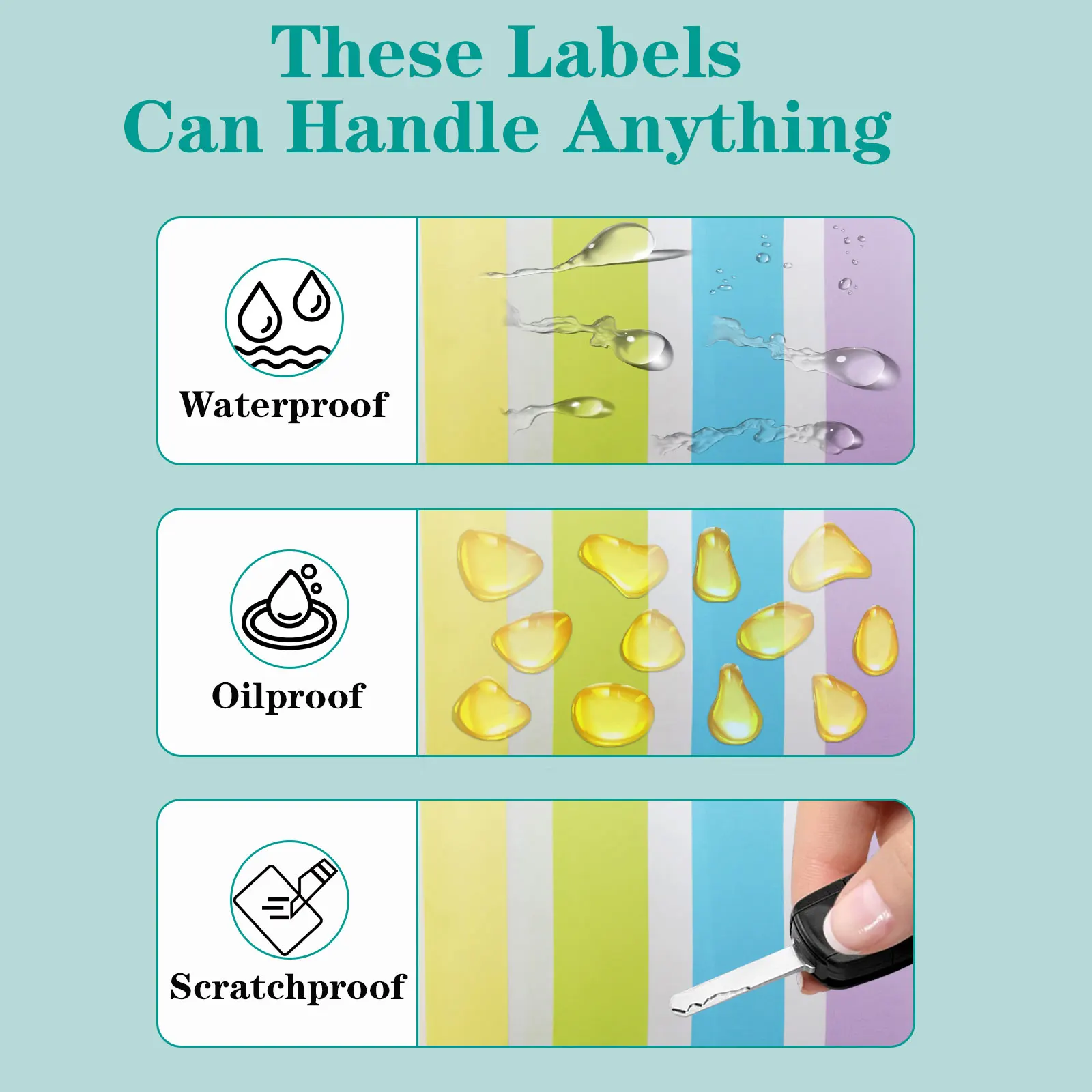 Multi-Color Self-Adhesive Label Stickers in 50x15mm and 50x30mm Sets, Suitable for Packaging Tags, Document Organization