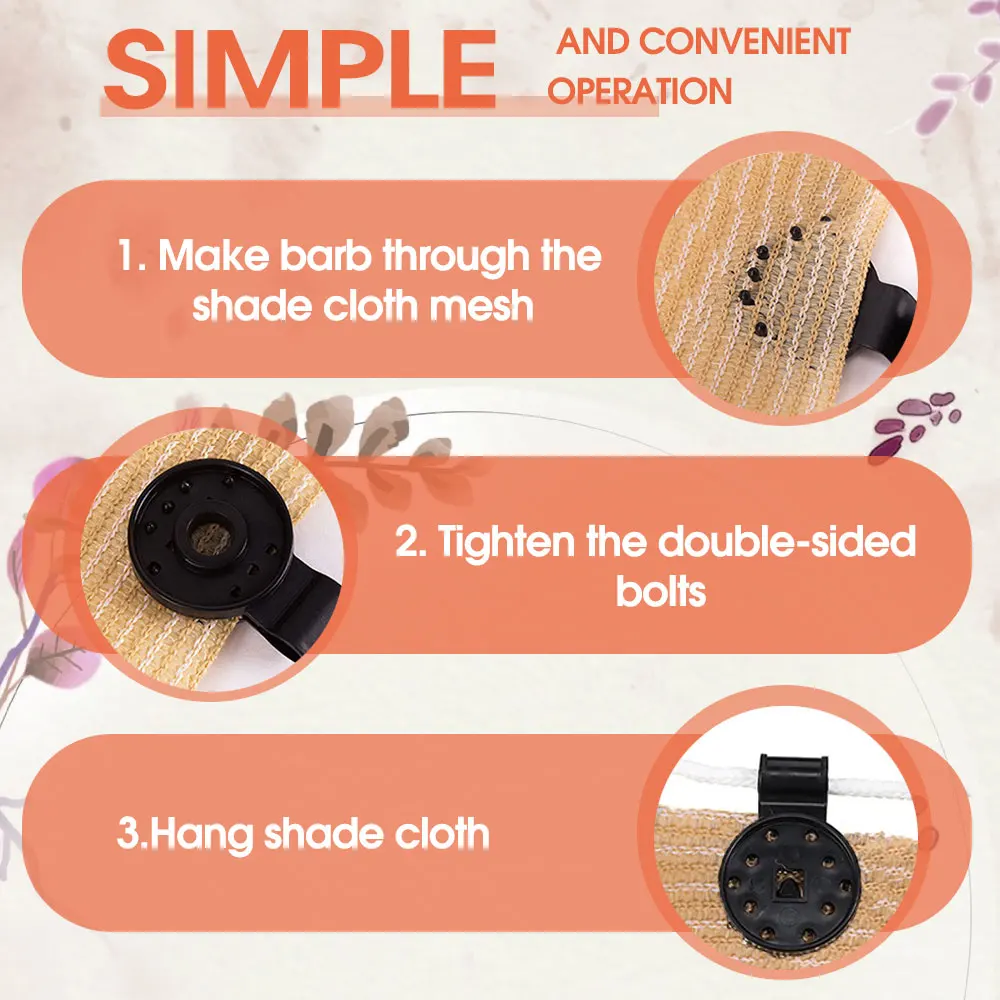 Sun Shading Net Plastic Clip Home Fence Installation Hook Greenhouse Film Clamp Shadow Mesh Brooches Tent Hang Garden Accessorie