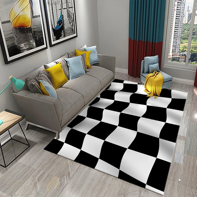 현대적인 3D 기하학 카펫으로 거실을 멋지게 꾸며보세요!