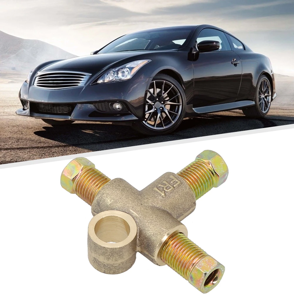 Brake Pipe Union 3 Way Brake T Piece Tee With 3 Male Nuts M10 3/16" Brake Pipe Unions Pipeline Accessories
