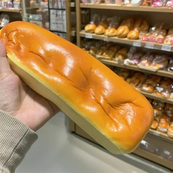 Finger Sticky 10x2.3inch Rectangular Cheese Sponge Fluff Cake Model Mousse Texture Soft Comfortably Thick Slow Bouncing Squishy