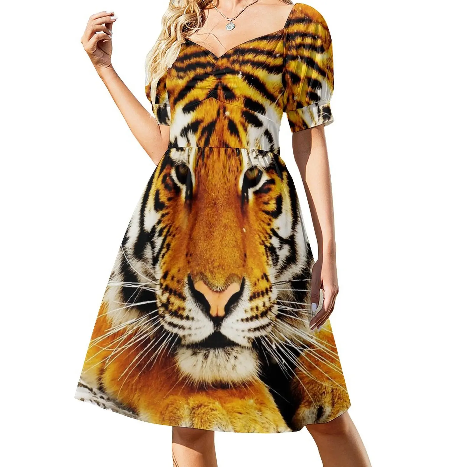 

Siberian Tiger Sleeveless Dress Casual dresses Elegant gown
