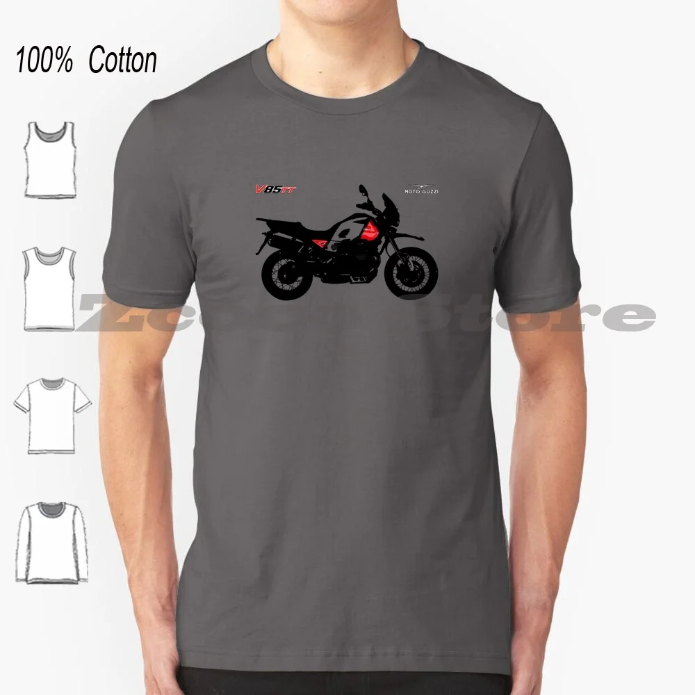 V85Tt Kalahari Versione 1 T Shirt 100% Cotone Confortevole Di Alta Qualità Guzzi Moto Guzzi Passion Moto Guzzi V7 Guzzi V7 V7 Moto