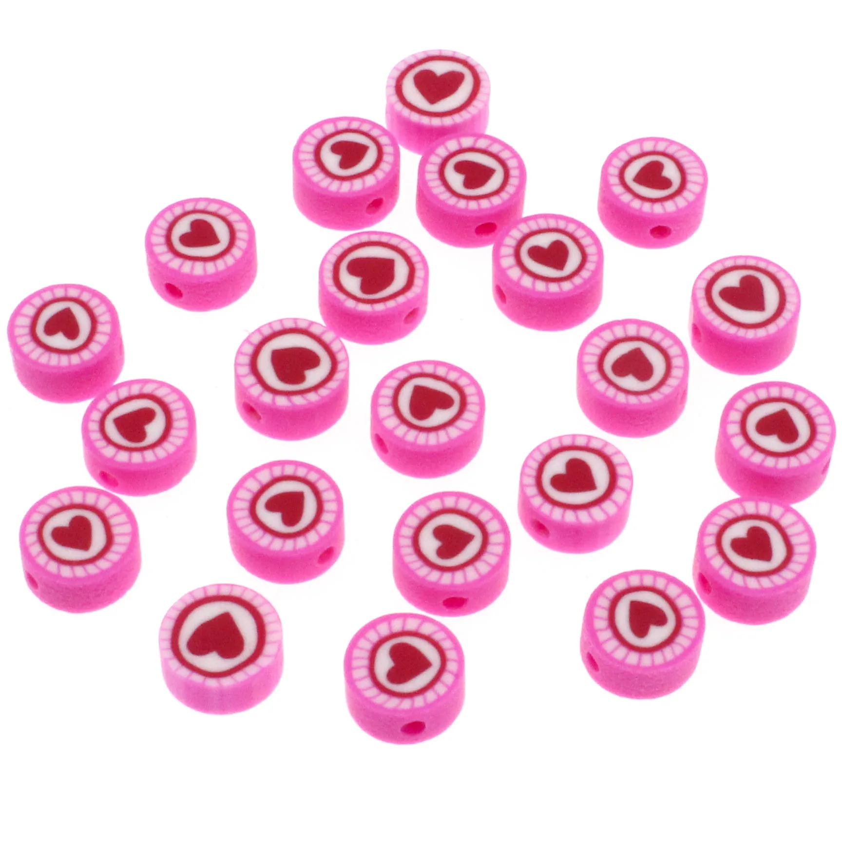 30/50/100Pcs 10mm Smiley Face Polymer Clay Beads White Loose Spacer Beads  For Making Bracelet