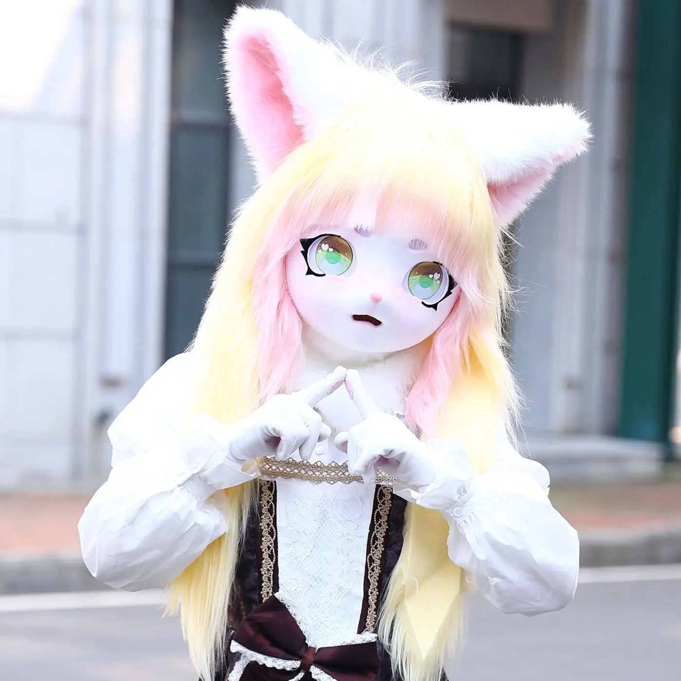 Cosplay Costumes Kigurumi Pajamas Fursuit Kigurumi Animal Headset Furry Cosplay Actor's Headgear Comiket Furry Kig Cat Rabbit Doll Beast Mask Cosplay Costume