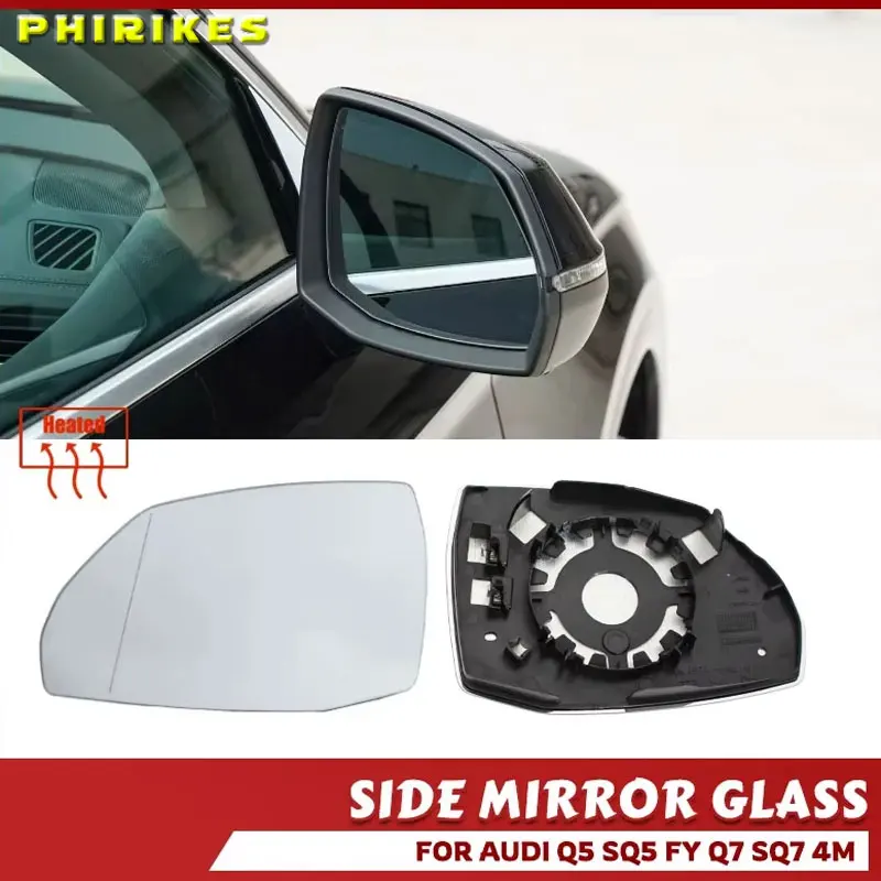 Espejo retrovisor eléctrico gran angular con calefacción lateral para Audi Q5 Q5L SQ5 FY 2018-2023 Q7 SQ7 4M 2016-2023 accesorios para coche