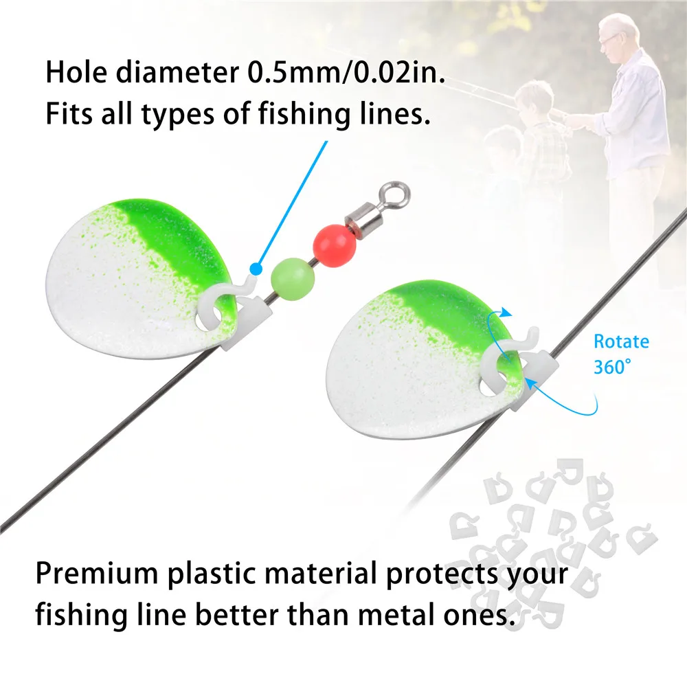 80 Stück Angels pinner Gabel kopf Easy Spin Clevises Spinner für Weiden klingen Angel zubehör Spinner bait DIY Köder machen Tackle – Detail 5
