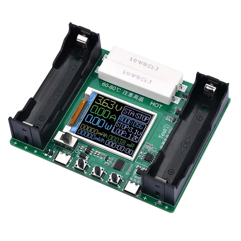 

Type-C LCD Display Battery Capacity Tester MAh MWh Lithium Battery Battery Power Detector Module for18650 Battery Tester