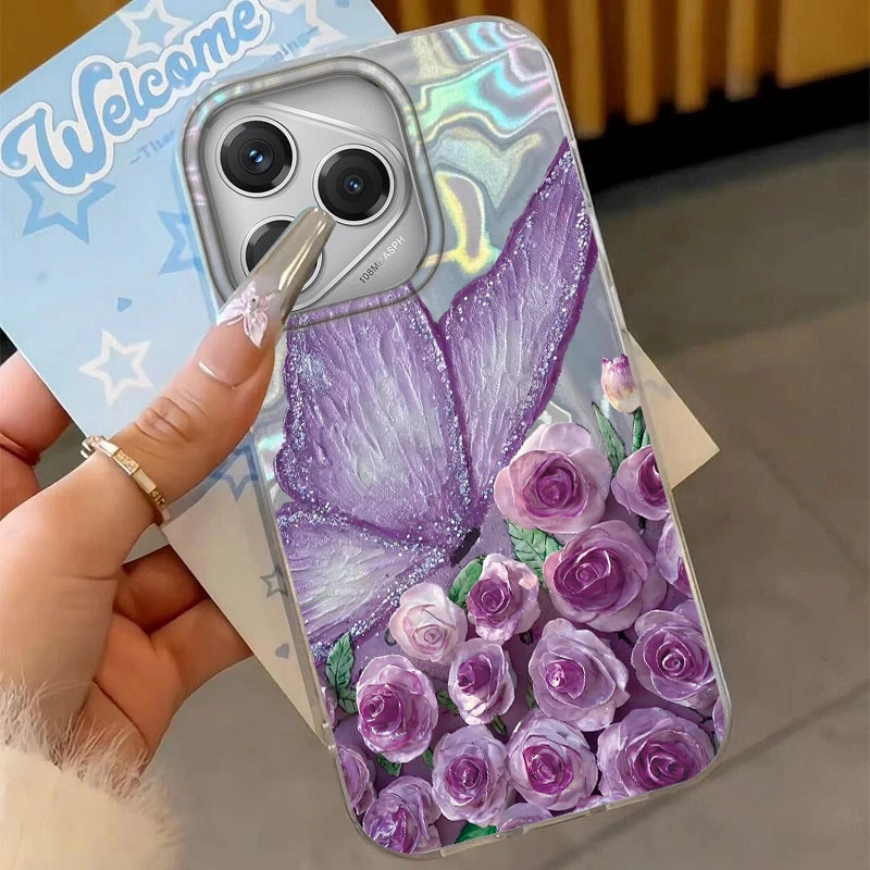 Summer Colorful Flower & Butterfly Girl Phone Case